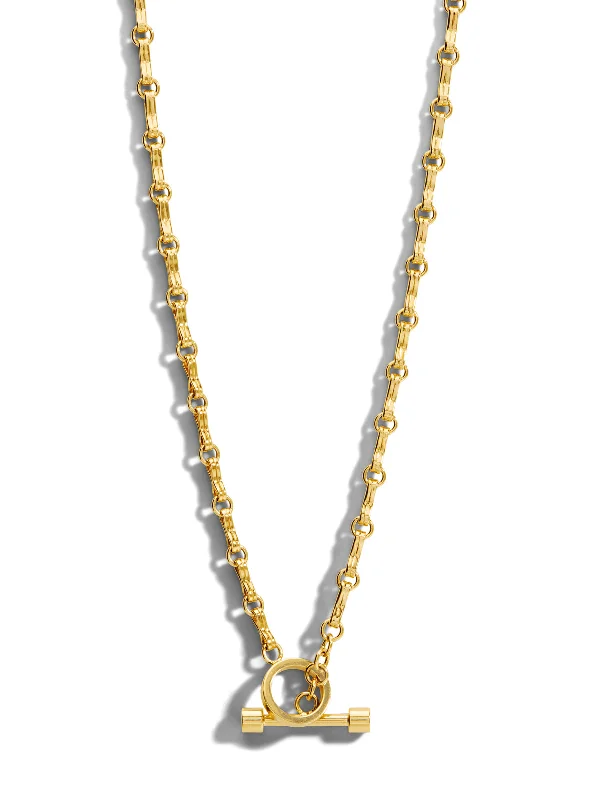 Small Motif Double Link Yellow Gold Toggle Chain