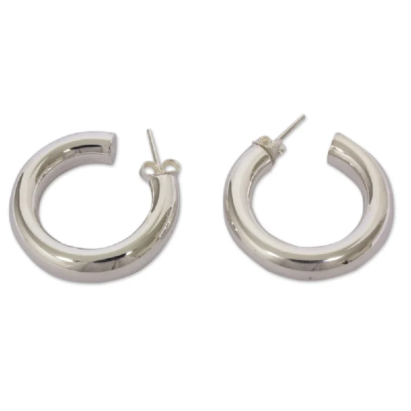 Sterling Silver 'Petite Halo' Earrings (Mexico) - 1.1L*0.2W