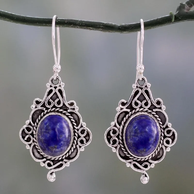 Sterling Silver 'Sky Symphony' Lapis Lazuli Earrings