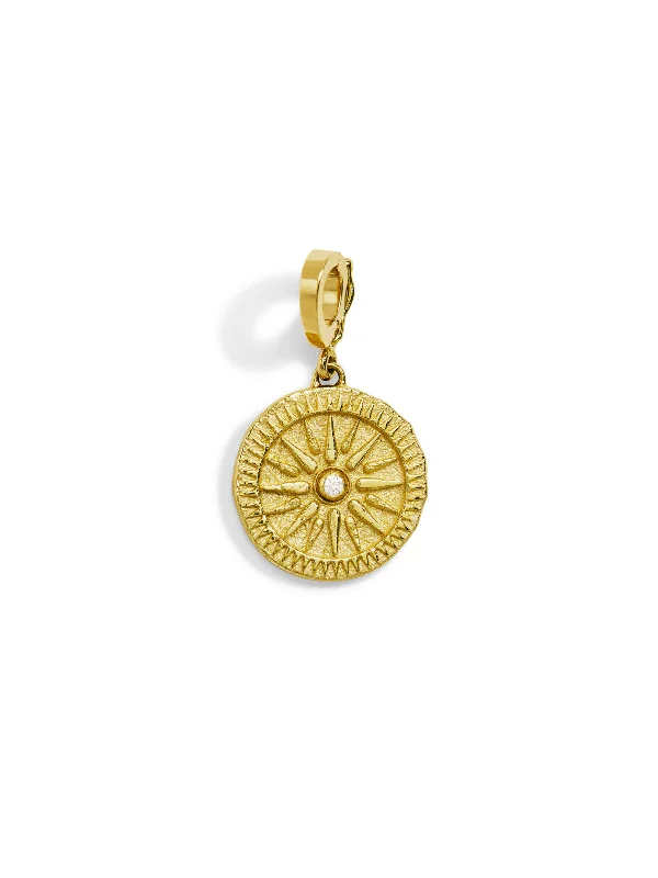 Sunburst Small Yellow Gold Charm