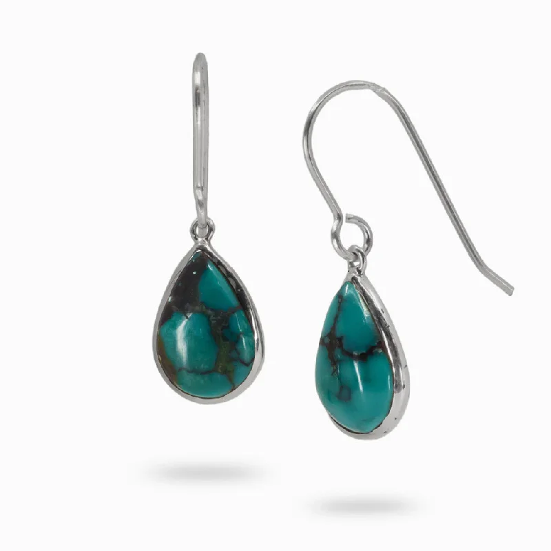 Tibetan Turquoise Drop Earrings