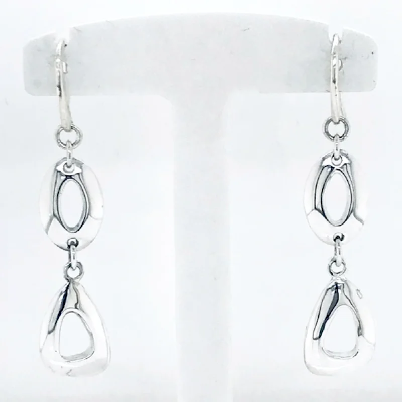 Two Geometric Drop Earrings