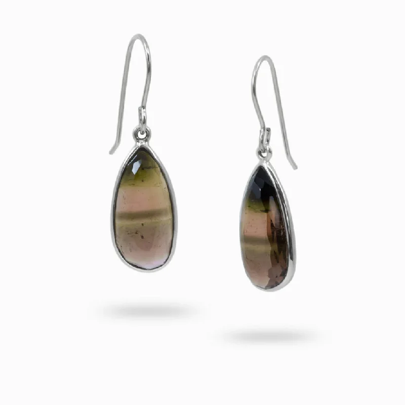 Watermelon Tourmaline Drop Earrings