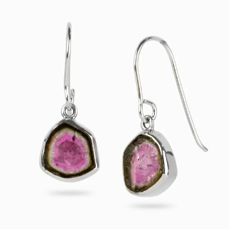 Watermelon Tourmaline Drop Earrings